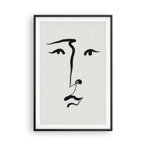 Poster in cornice nera - Ritratto con un tratto solo - 61x91 cm