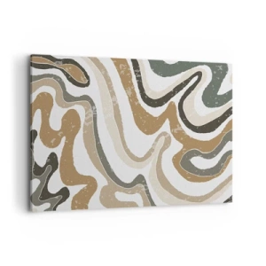 Quadro su tela - Stampe su Tela - Motivi terrosi nelle tonalità del marrone e del verde - 100x70cm - I meandri dei colori della terra - Decorazione murale moderna per soggiorno e camera da letto ARTTOR