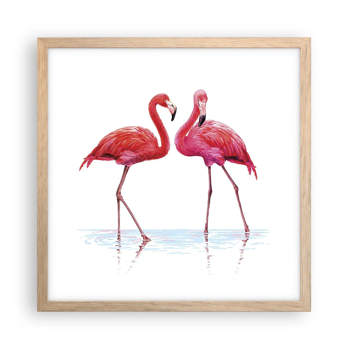 Poster in cornice rovere chiaro - Appuntamento in rosa - 40x40 cm