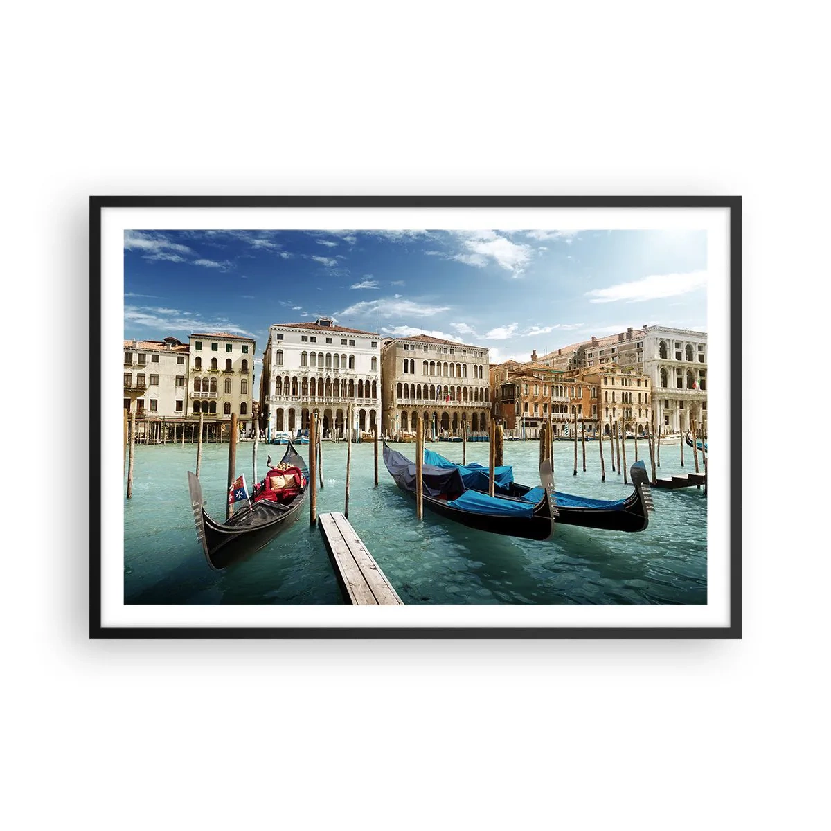 Poster in cornice nera - Palazzi nel blu - 91x61 cm