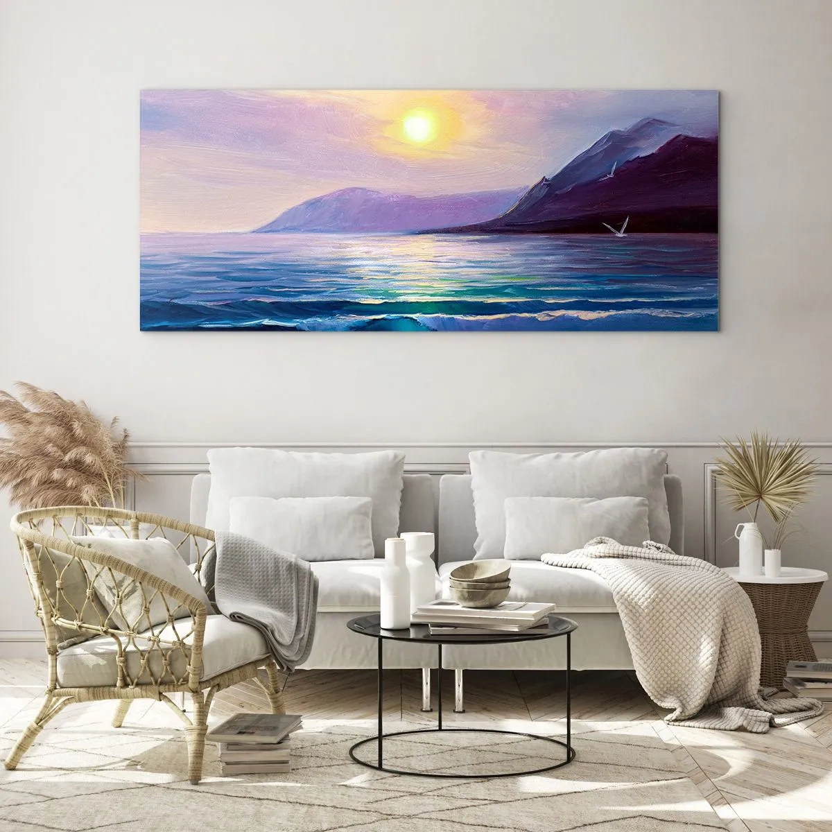 Quadro su vetro - Cristallo di acqua e di aria - 100x40 cm
