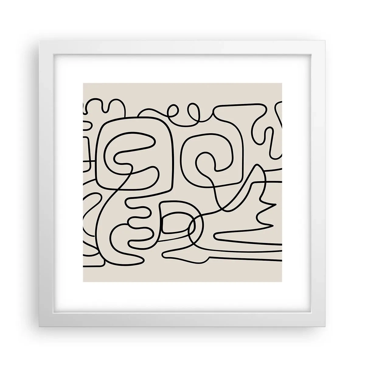 Poster in cornice bianca - Segui il percorso - 30x30 cm