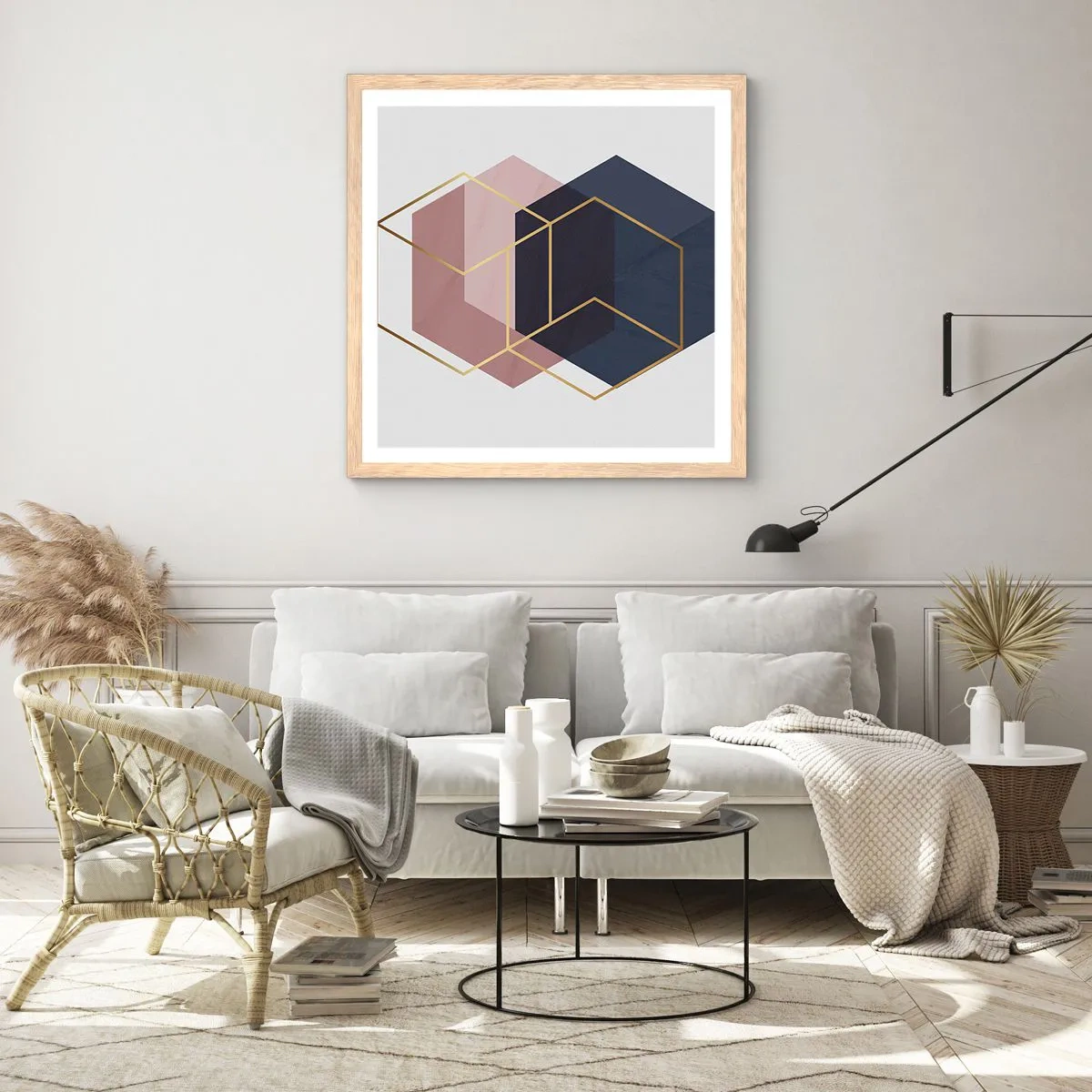 Poster in cornice rovere chiaro - La forza della semplicità - 50x50 cm