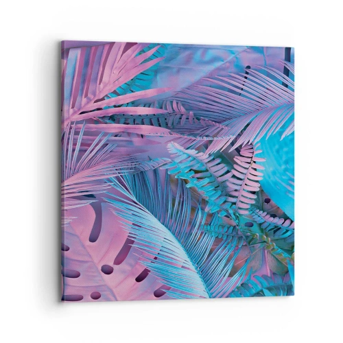 Quadro su tela - Stampe su Tela - Tropici in rosa e blu - 70x70 cm