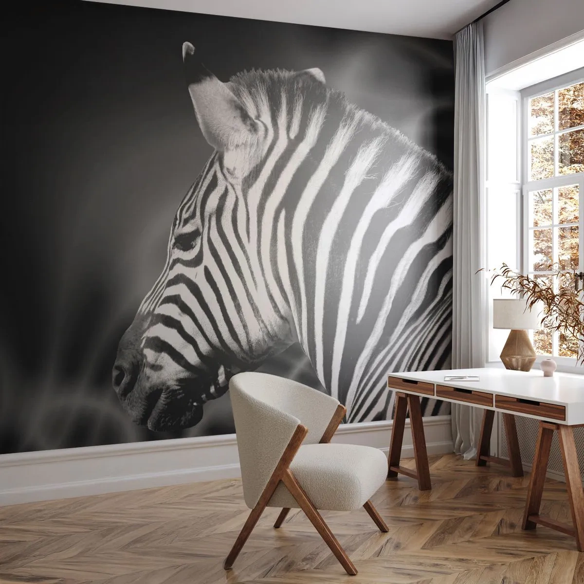 Fotomurali Premium Canvas - Il bianco è bianco, il nero è nero - Costolette, Bianco e nero, Animali - 250x175 cm