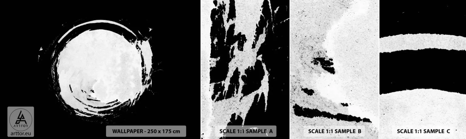 Campione Di Fotomurale Standard Eco - Una buona soluzione - Ruota, Pianeta, Luna - 100x30 cm