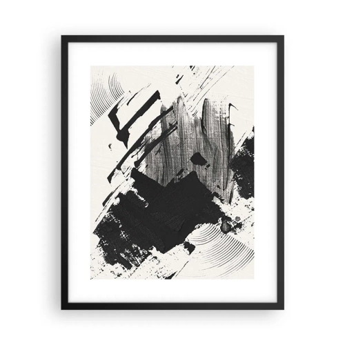 Poster in cornice nera - Astrazione: espressione di nero - 40x50 cm