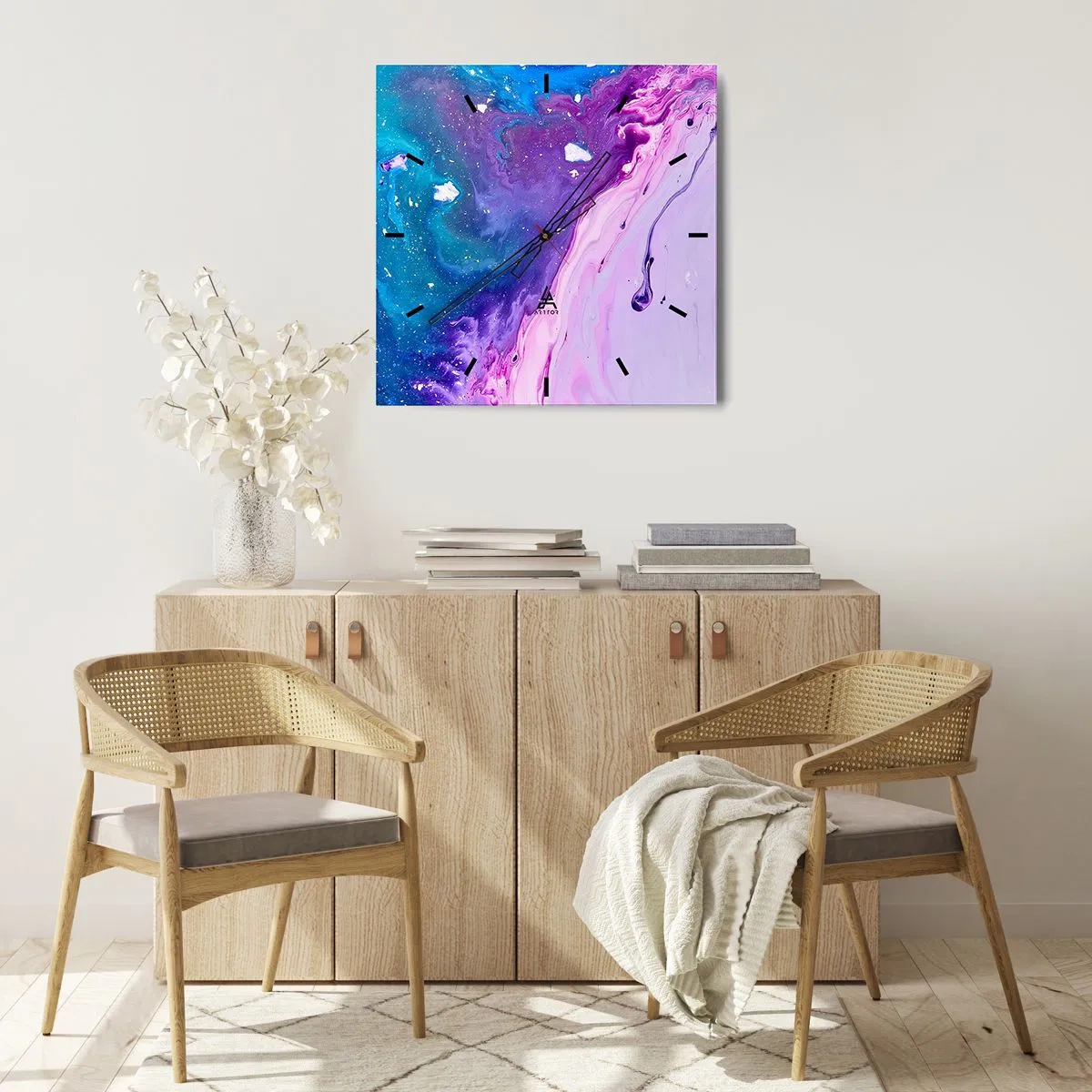 Orologio da parete - Orologio in Vetro - Yin e yang - 30x30 cm