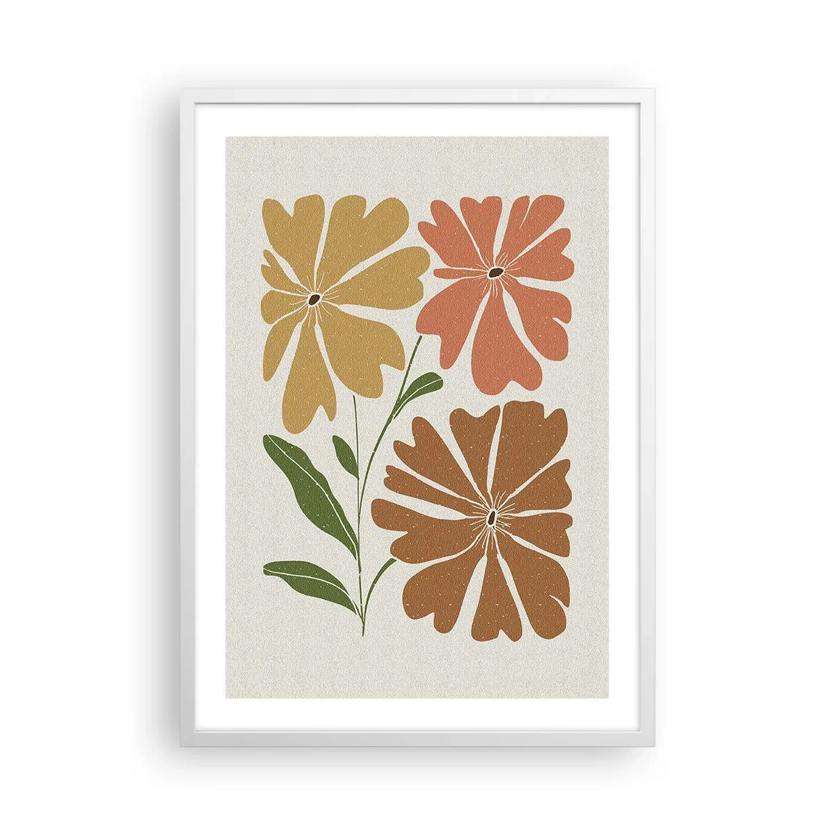 Poster in cornice bianca - Natura e geometria - 50x70 cm