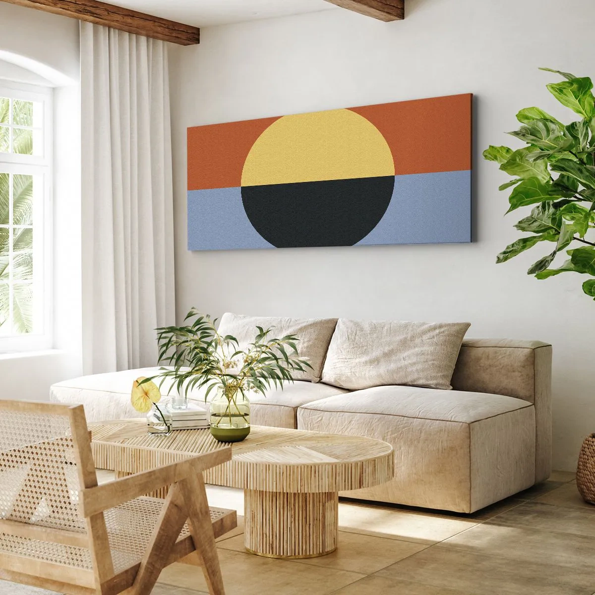Quadro su tela - Stampe su Tela - Composizione di caldo e freddo - 100x40 cm