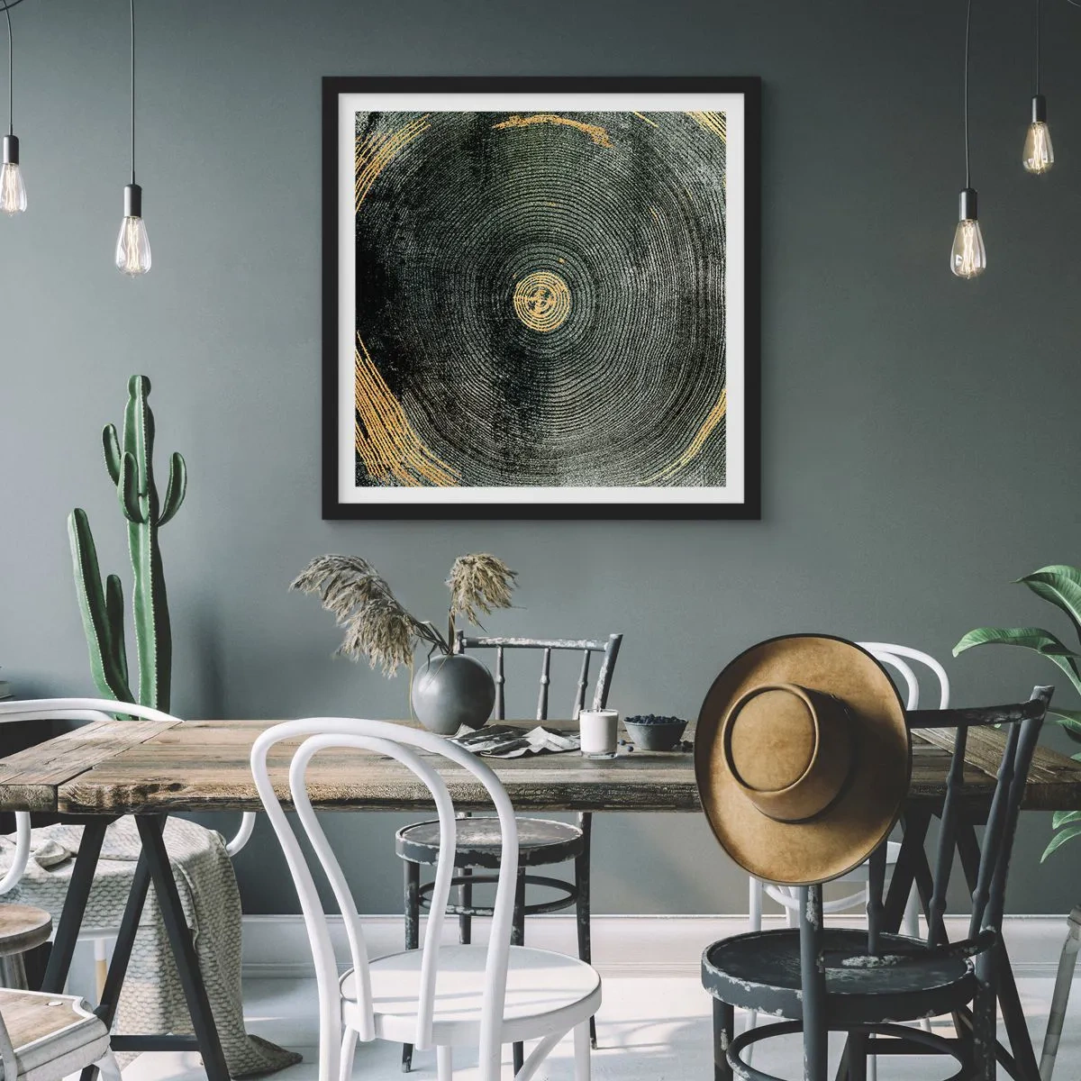 Poster in cornice nera - Cambiamento e persistenza - 60x60 cm