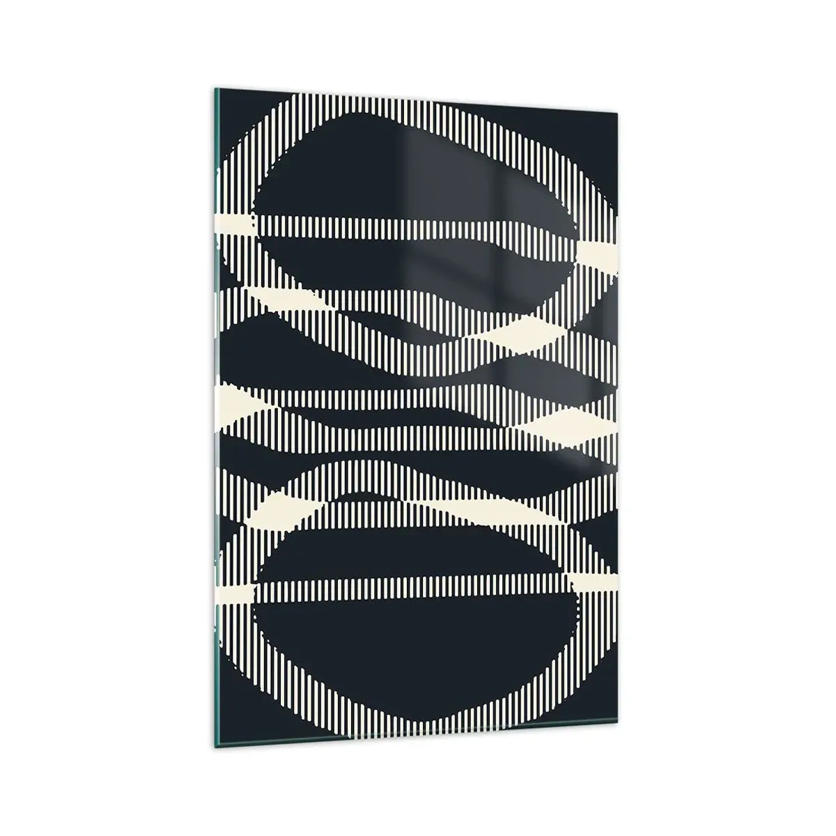 Quadro su vetro - Linee geometriche in tonalità chiare su sfondo scuro - 80x120cm - Tentativo di rompere l'oscurità - Decorazione murale moderna per soggiorno e camera da letto ARTTOR