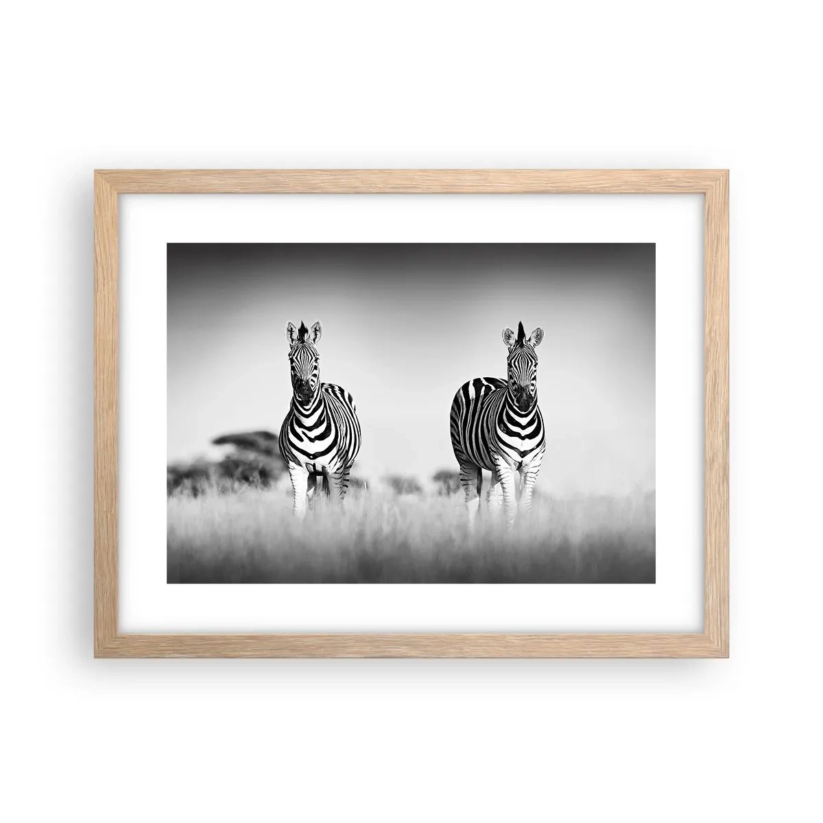 Poster in cornice rovere chiaro - E tuttavia il mondo è bianco e nero - 40x30 cm