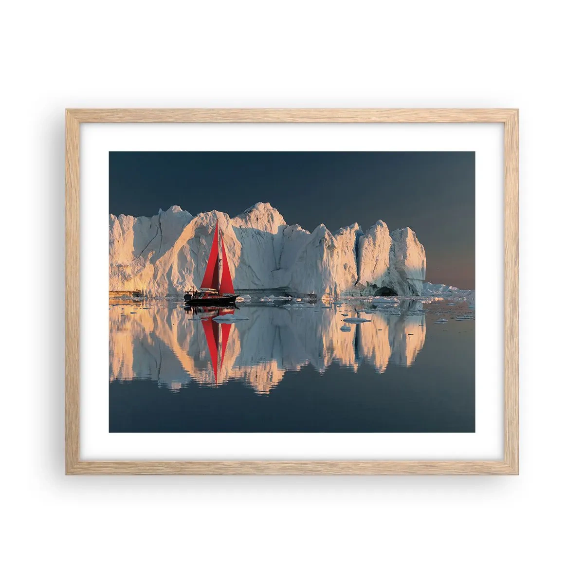 Poster in cornice rovere chiaro - Ai confini del mondo - 50x40 cm