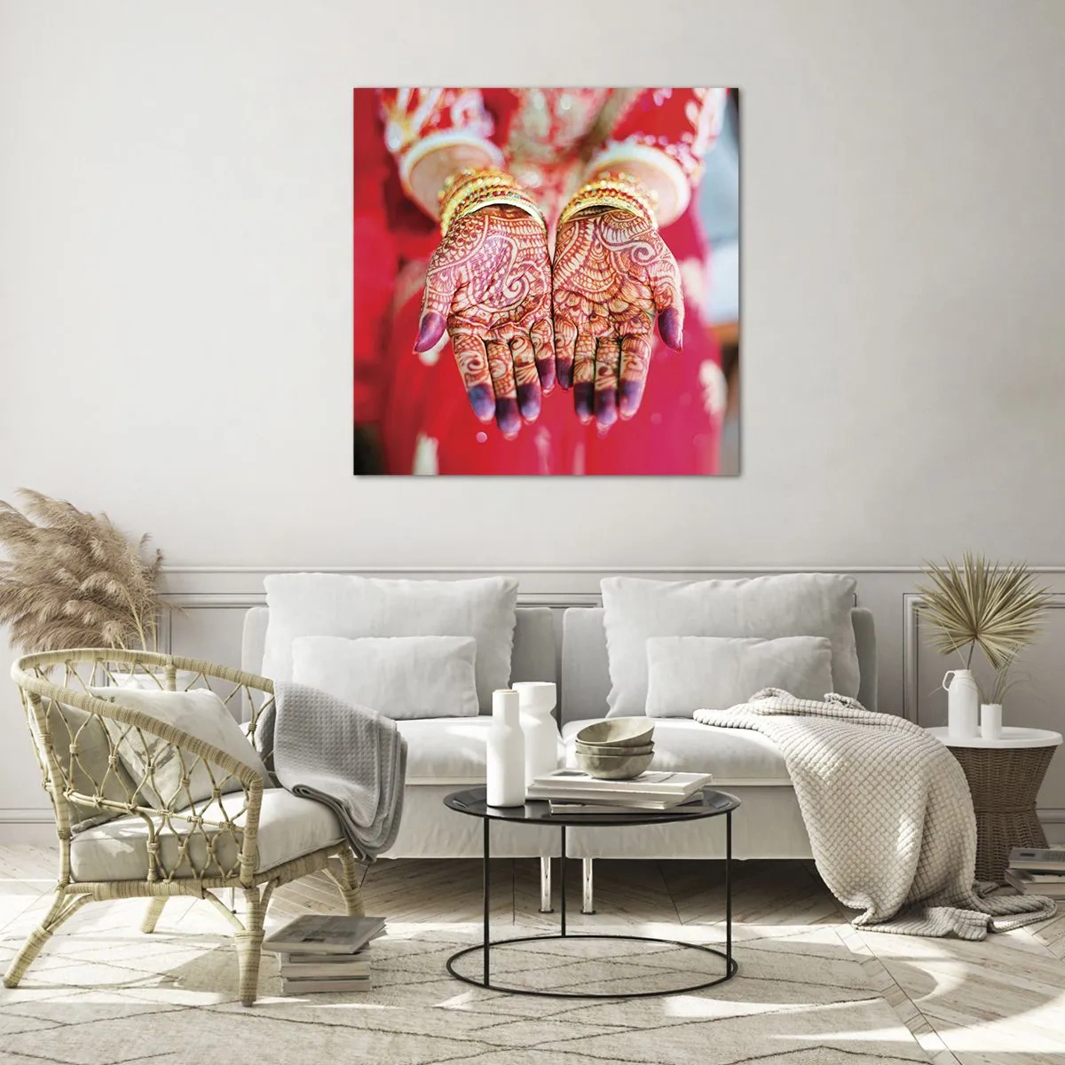 Quadro su vetro - Pronta ad afferrare la fortuna - 40x40 cm