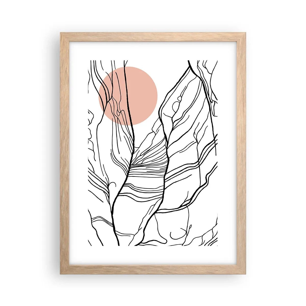 Poster in cornice rovere chiaro - Nella rete dei rami - 30x40 cm