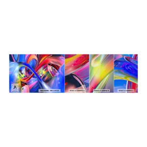 Campione di Fotomurale Premium Canvas - La danza dei colori - Astrazione, 3D, Grafica - 100x30 cm