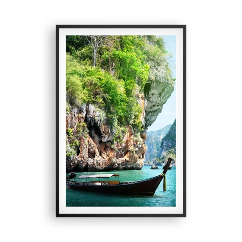 Poster in cornice nera - Invito a un viaggio esotico - 61x91 cm