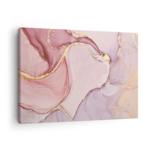 Quadro su tela - Stampe su Tela - Delicati motivi astratti nelle tonalità del rosa e dell'oro - 70x50cm - La carezza dei colori - Decorazione murale moderna per soggiorno e camera da letto ARTTOR