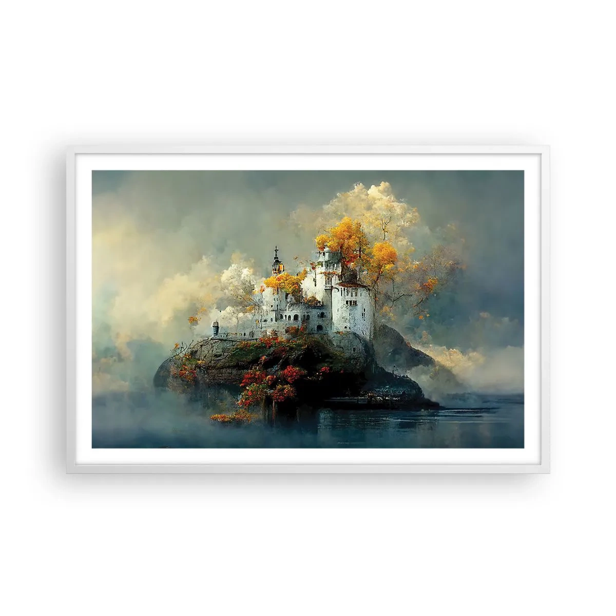 Poster in cornice bianca - Inizio di una storia romantica - 91x61 cm