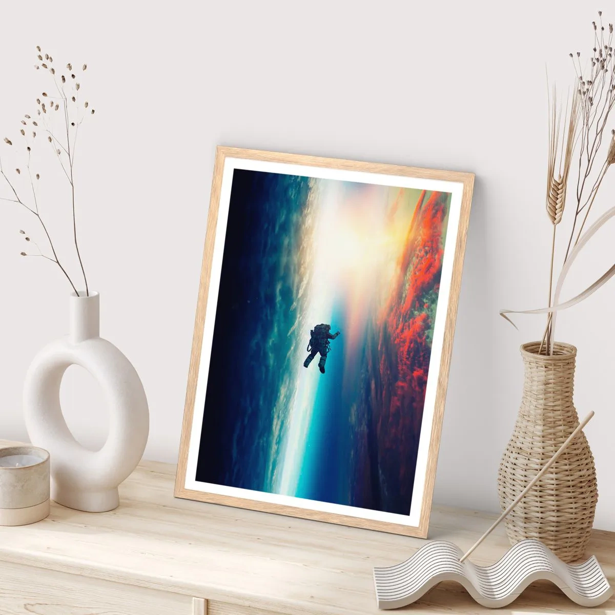 Poster in cornice rovere chiaro - Affrontando l'universo - 40x50 cm
