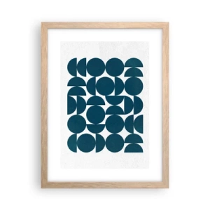 Poster in cornice rovere chiaro - Cerchi e semicerchi - 30x40 cm