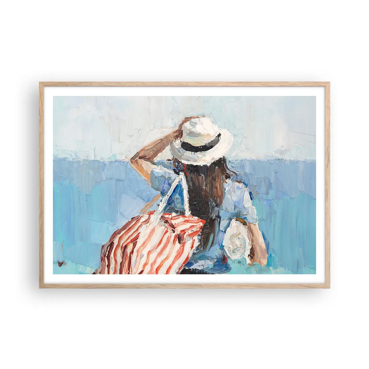 Poster in cornice rovere chiaro - Benvenuti in vacanza - 100x70 cm