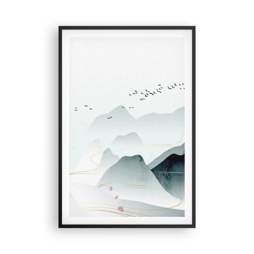 Poster in cornice nera - Oltre le cime - 61x91 cm