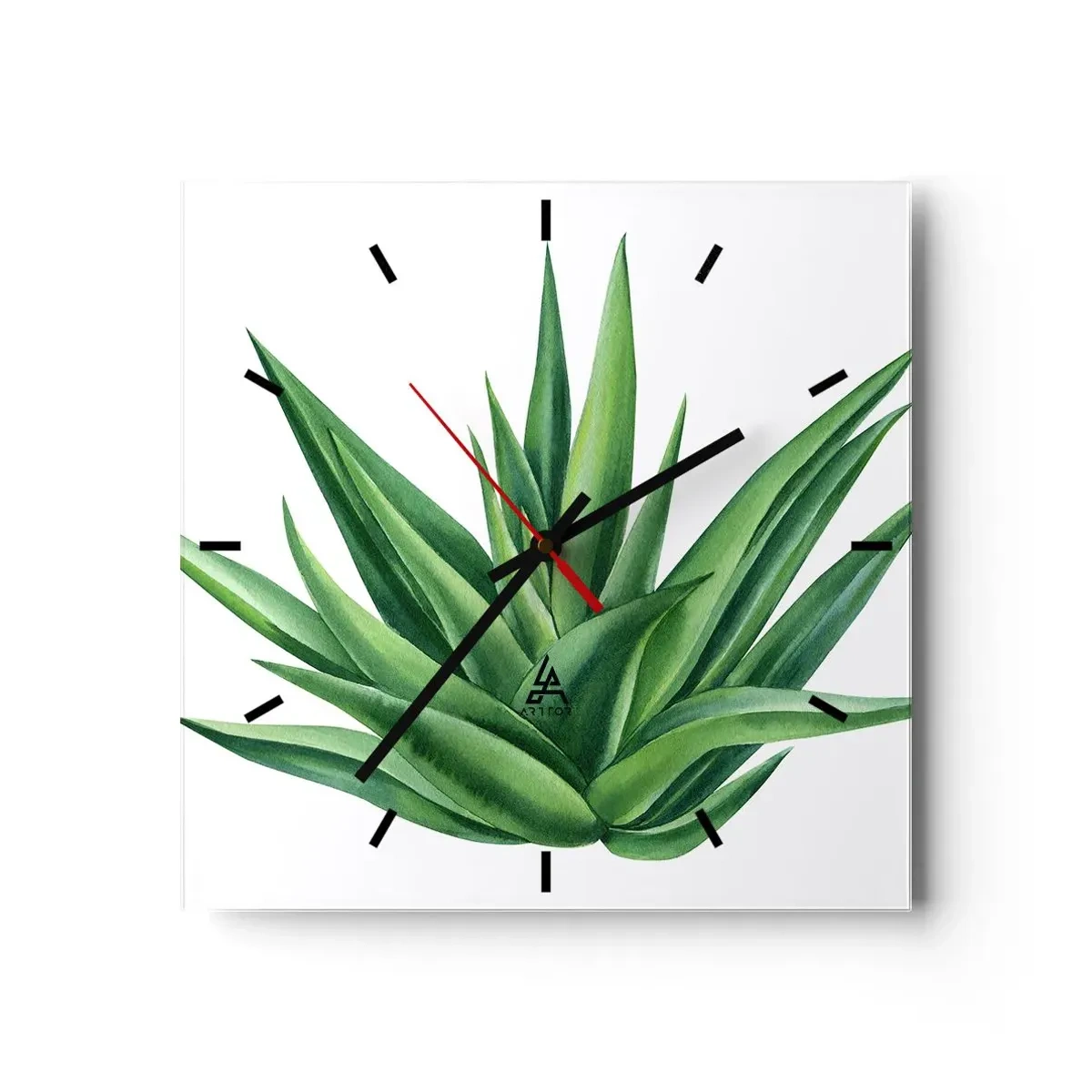 Orologio da parete - Orologio in Vetro - Verde - forza - vita - 40x40 cm