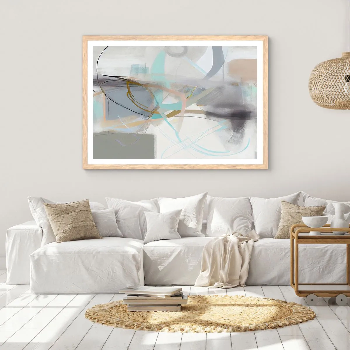 Poster in cornice rovere chiaro - Astrazione nebulosa - 40x30 cm