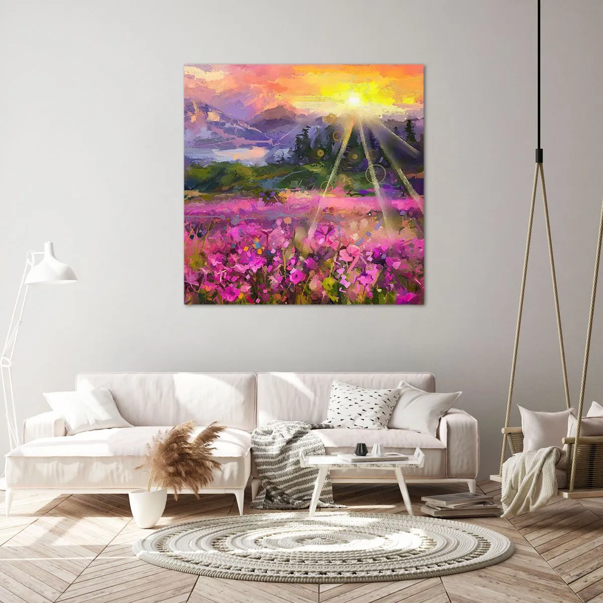 Quadro su tela - Stampe su Tela - Nella valle sotto la cura del sole - 70x70 cm