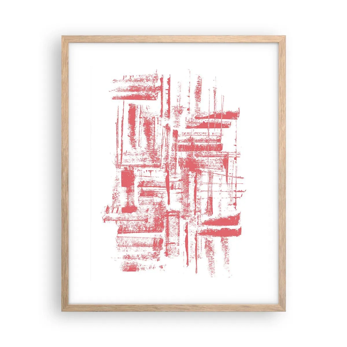 Poster in cornice rovere chiaro - Città rossa - 40x50 cm