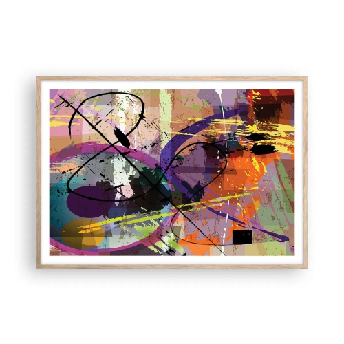 Poster in cornice rovere chiaro - Per la via diritta o tortuosa - 100x70 cm