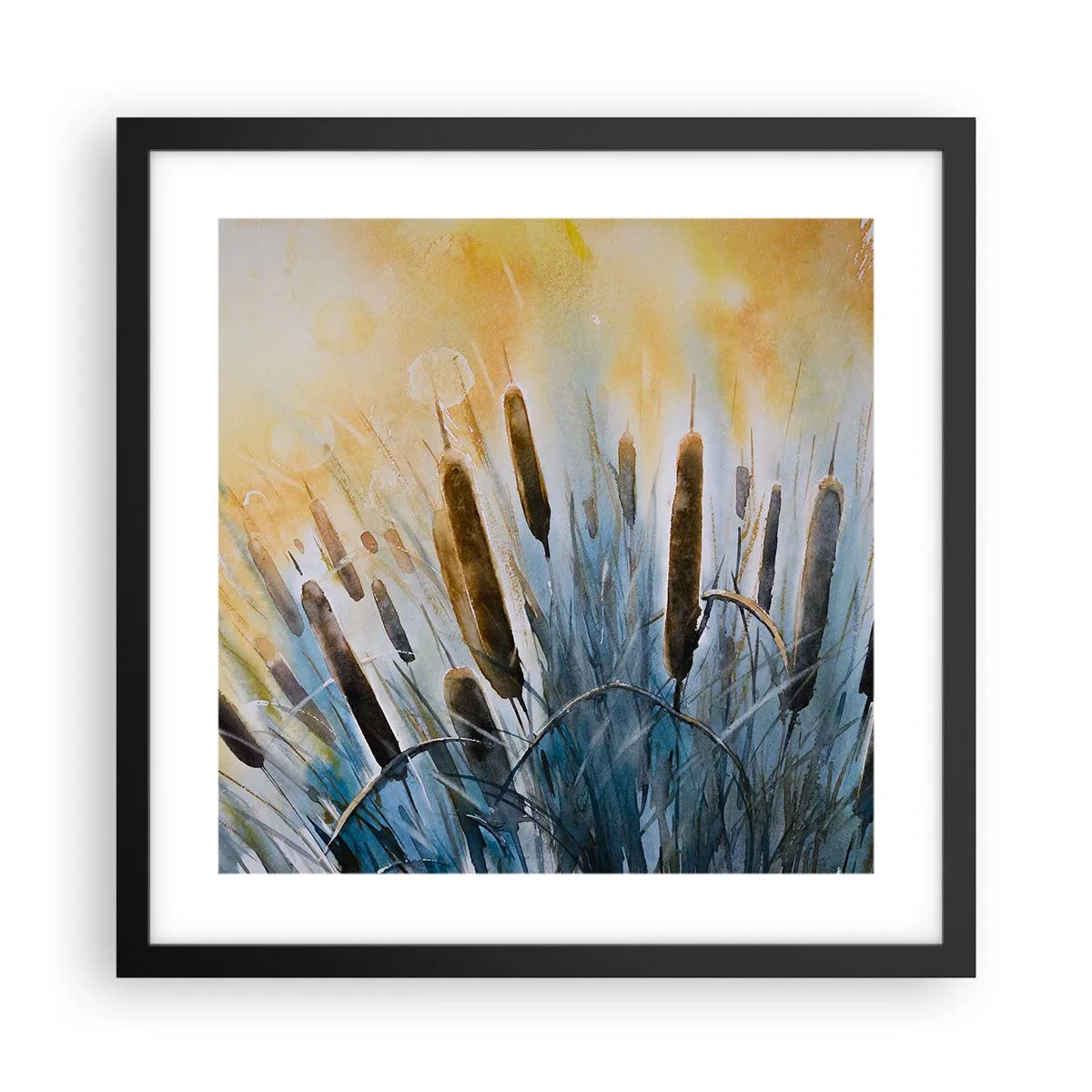 Poster in cornice nera - Fresco dell'acqua, calore del sole - 40x40 cm