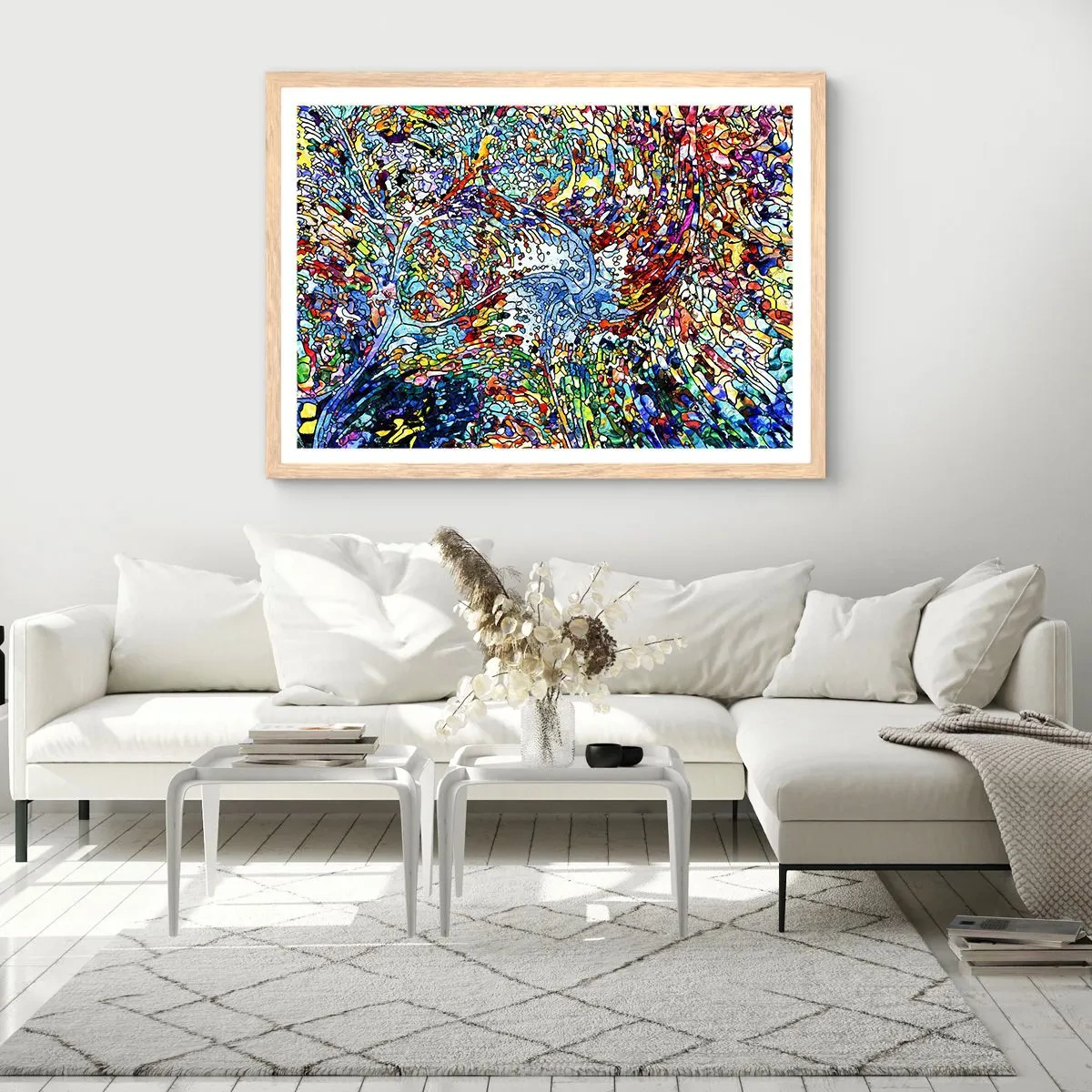 Poster in cornice rovere chiaro - Vetrate a gocce - 91x61 cm