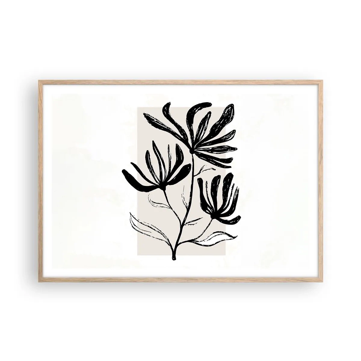 Poster in cornice rovere chiaro - Uno schizzo per l'erbario - 100x70 cm