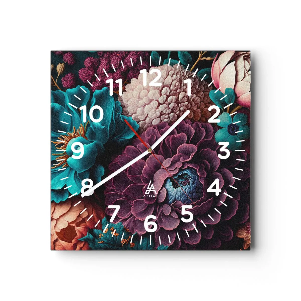 Orologio da parete - Orologio in Vetro - Ricchezza della natura - 40x40 cm
