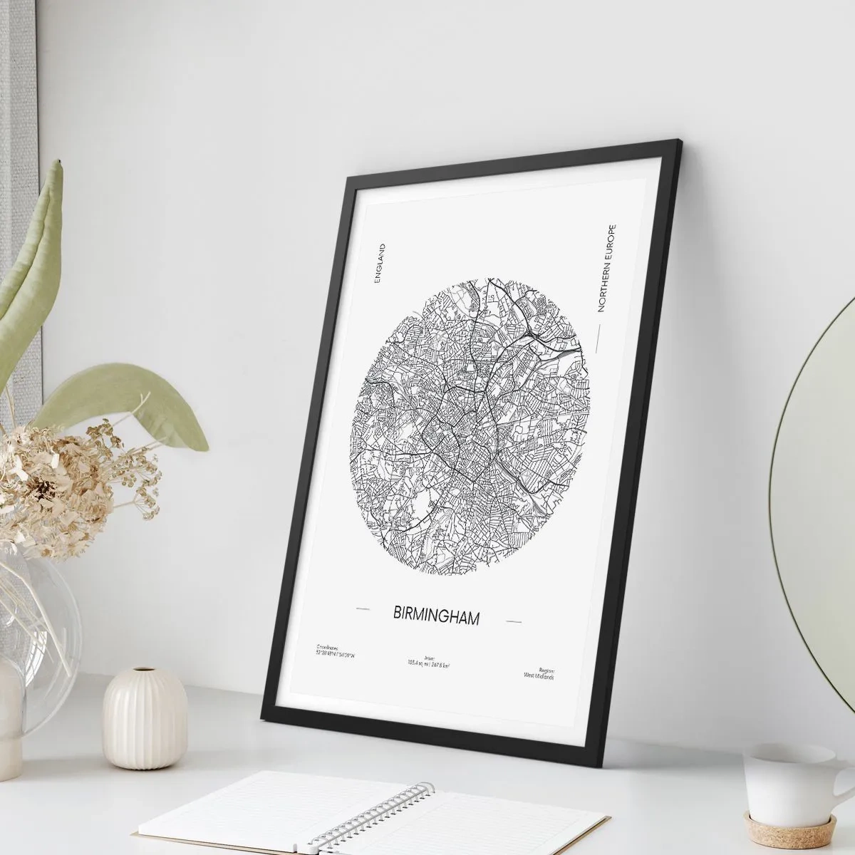 Poster in cornice nera - Anatomia di Birmingham - 40x50 cm