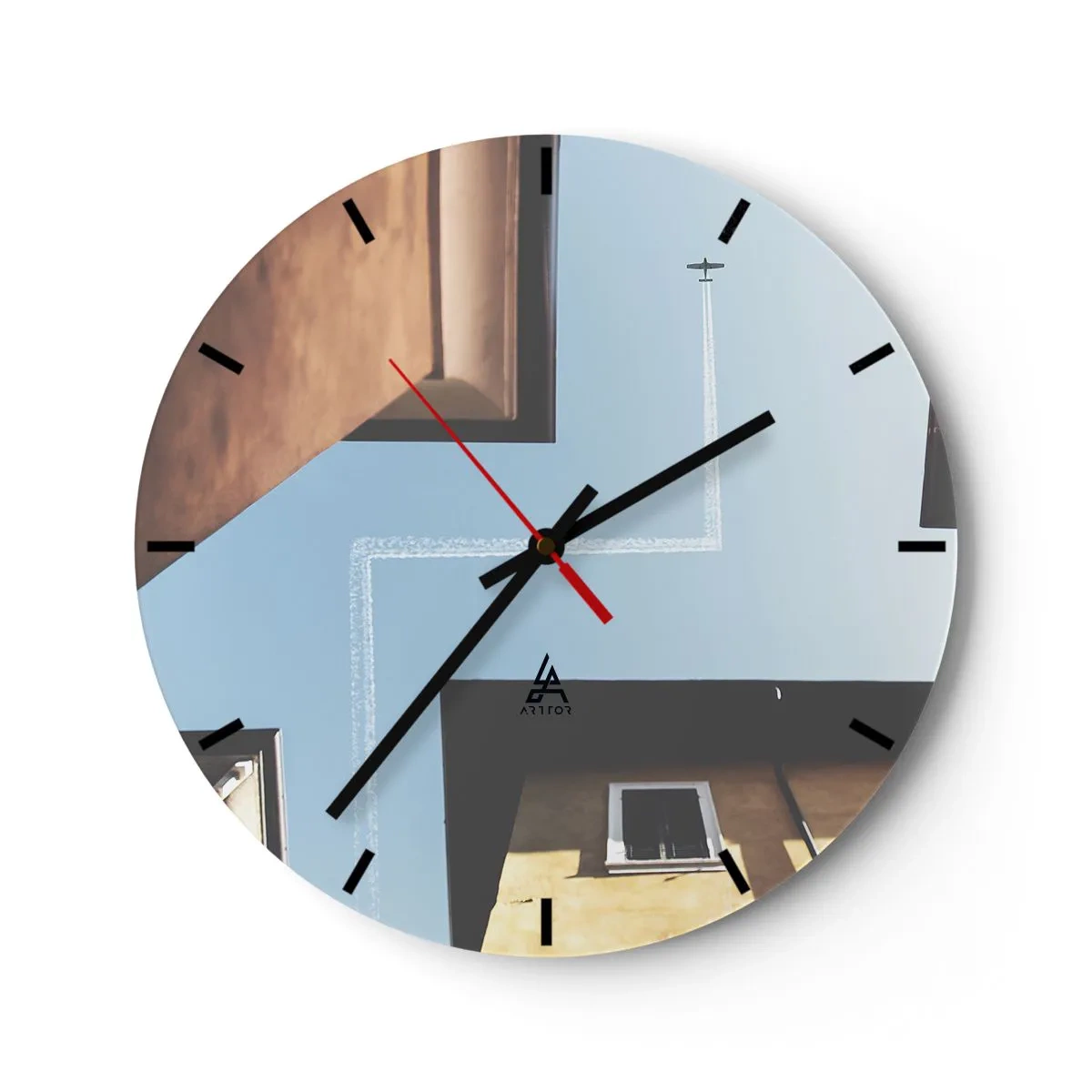 Orologio da parete - Orologio in Vetro - Sopra il labirinto urbano - 30x30 cm