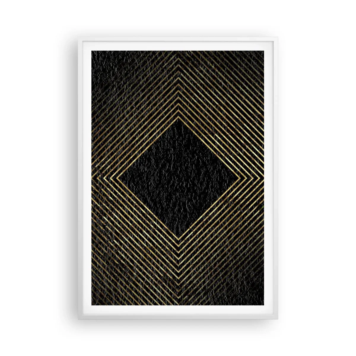 Poster in cornice bianca - Geometria in stile glamour - 70x100 cm