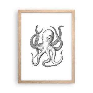 Poster in cornice rovere chiaro - Ballando con le onde - 30x40 cm