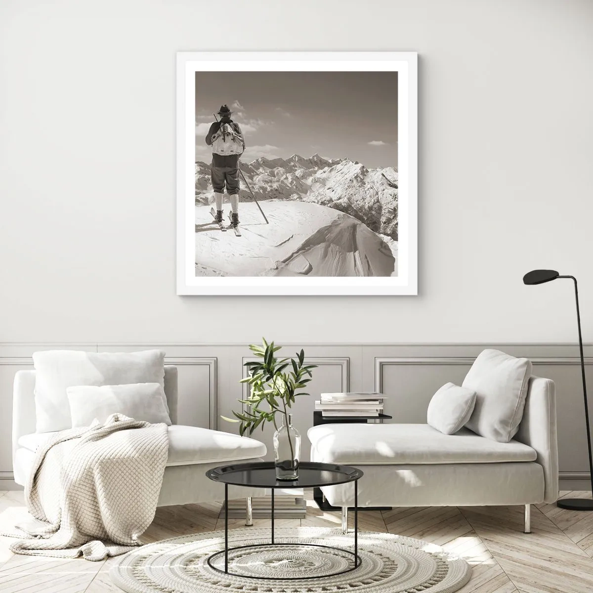 Poster in cornice bianca - E i monti sono immutabili - 30x30 cm