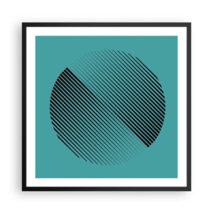 Poster in cornice nera - Cerchio: variazione geometrica - 60x60 cm