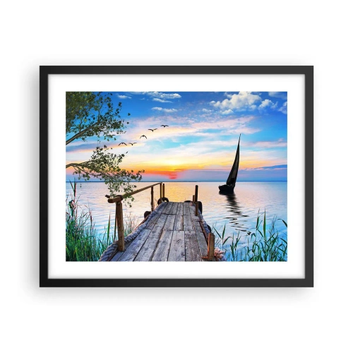 Poster in cornice nera - Buona sera - 50x40 cm