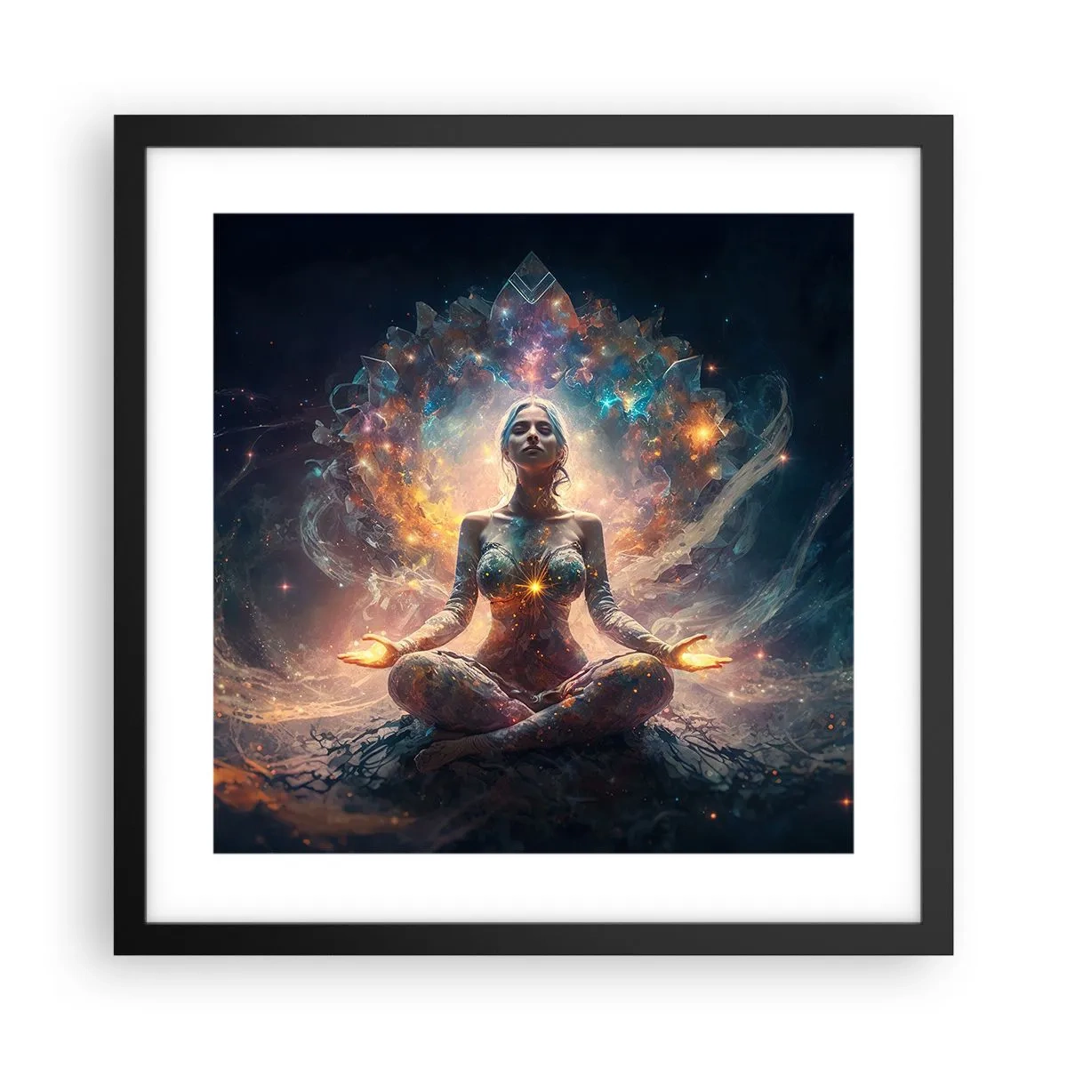 Poster in cornice nera - Un flusso di energia buona - 40x40 cm