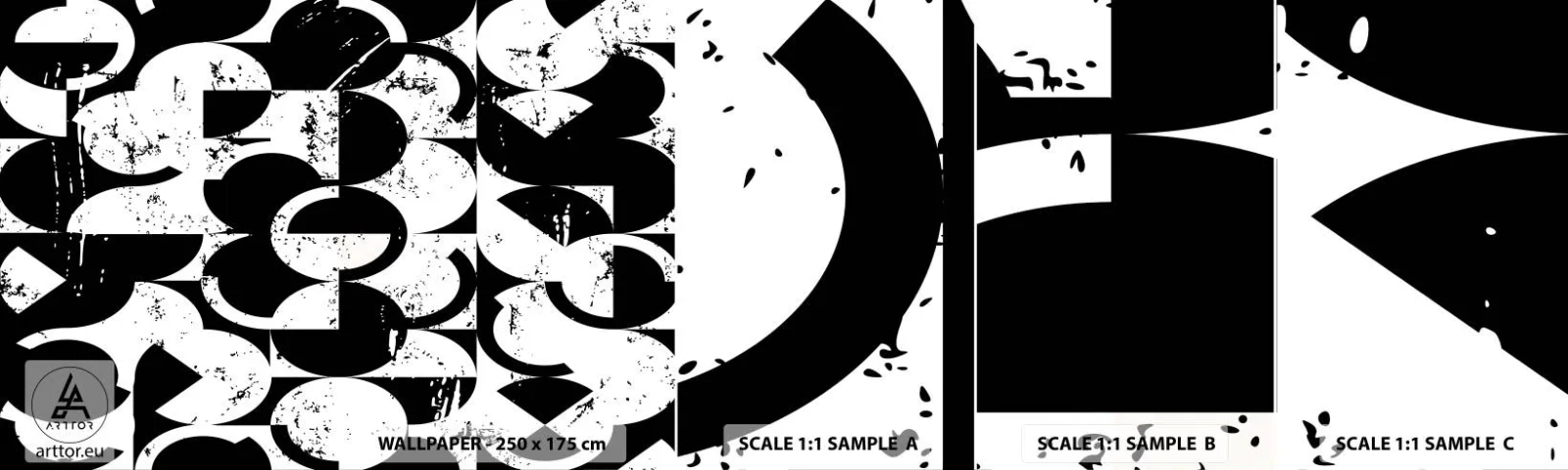 Campione di Fotomurale Adesivo Deluxe Sticker - Il bianco è bianco, il nero è nero - Astrazione, Pezzo, Grafica - 100x30 cm