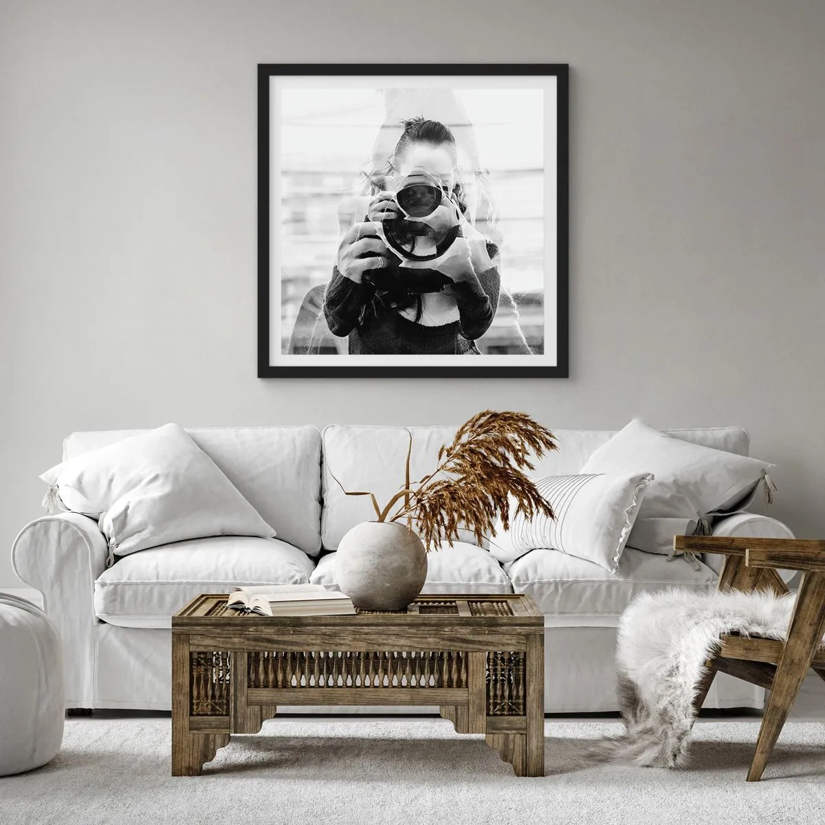 Poster in cornice nera - Il creatore e il materiale - 50x50 cm