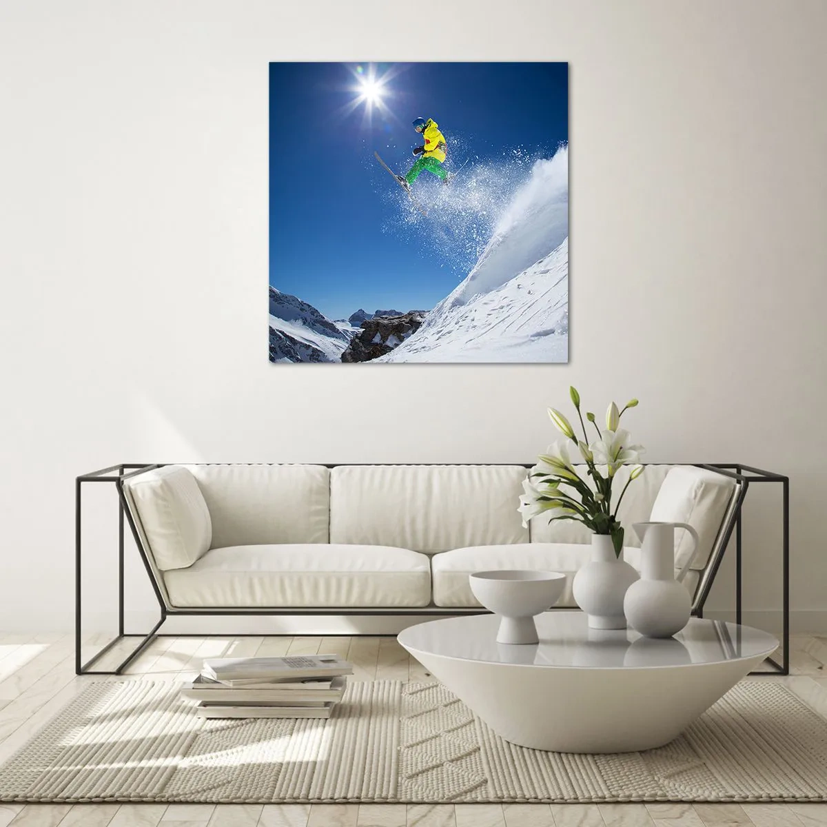 Quadro su vetro - Ballando con i monti - 60x60 cm