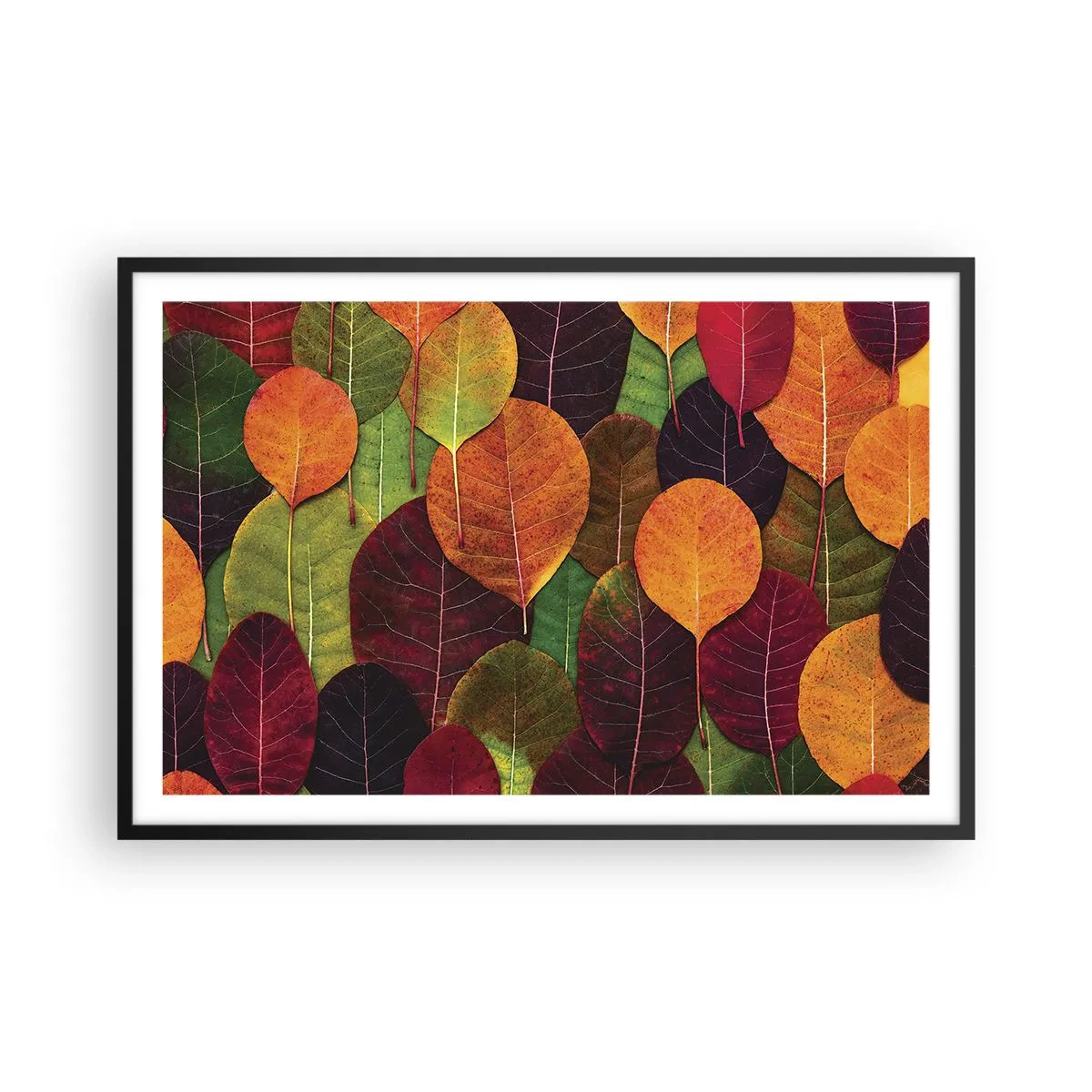 Poster in cornice nera - Mosaico autunnale - 91x61 cm