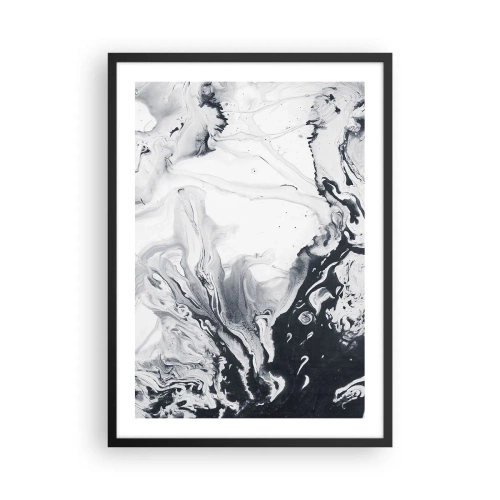 Poster in cornice nera - Motivi astratti in bianco e nero - 50x70cm - Il centro della terra - Decorazione murale moderna per soggiorno e camera da letto ARTTOR
